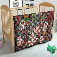 Personalised Hawaii Tribal Humpback Whale Quilt Ulaula Hibiscus Seamless Pattern LT9 - Polynesian Pride