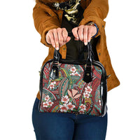 Personalised Hawaii Tribal Humpback Whale Shoulder Handbag Ulaula Hibiscus Seamless Pattern LT9 One Size Red - Polynesian Pride