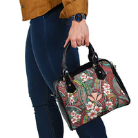 Personalised Hawaii Tribal Humpback Whale Shoulder Handbag Ulaula Hibiscus Seamless Pattern LT9 - Polynesian Pride