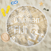 Custom Indo Fijians Beach Blanket Fiji ke Hindustani Polyneisan Paisley Beige Style LT9 One Size 150cm Beige - Polynesian Pride