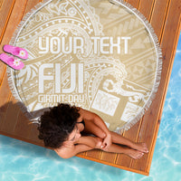 Custom Indo Fijians Beach Blanket Fiji ke Hindustani Polyneisan Paisley Beige Style LT9 - Polynesian Pride