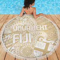 Custom Indo Fijians Beach Blanket Fiji ke Hindustani Polyneisan Paisley Beige Style LT9 - Polynesian Pride