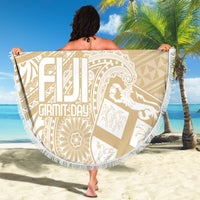 Custom Indo Fijians Beach Blanket Fiji ke Hindustani Polyneisan Paisley Beige Style LT9 - Polynesian Pride