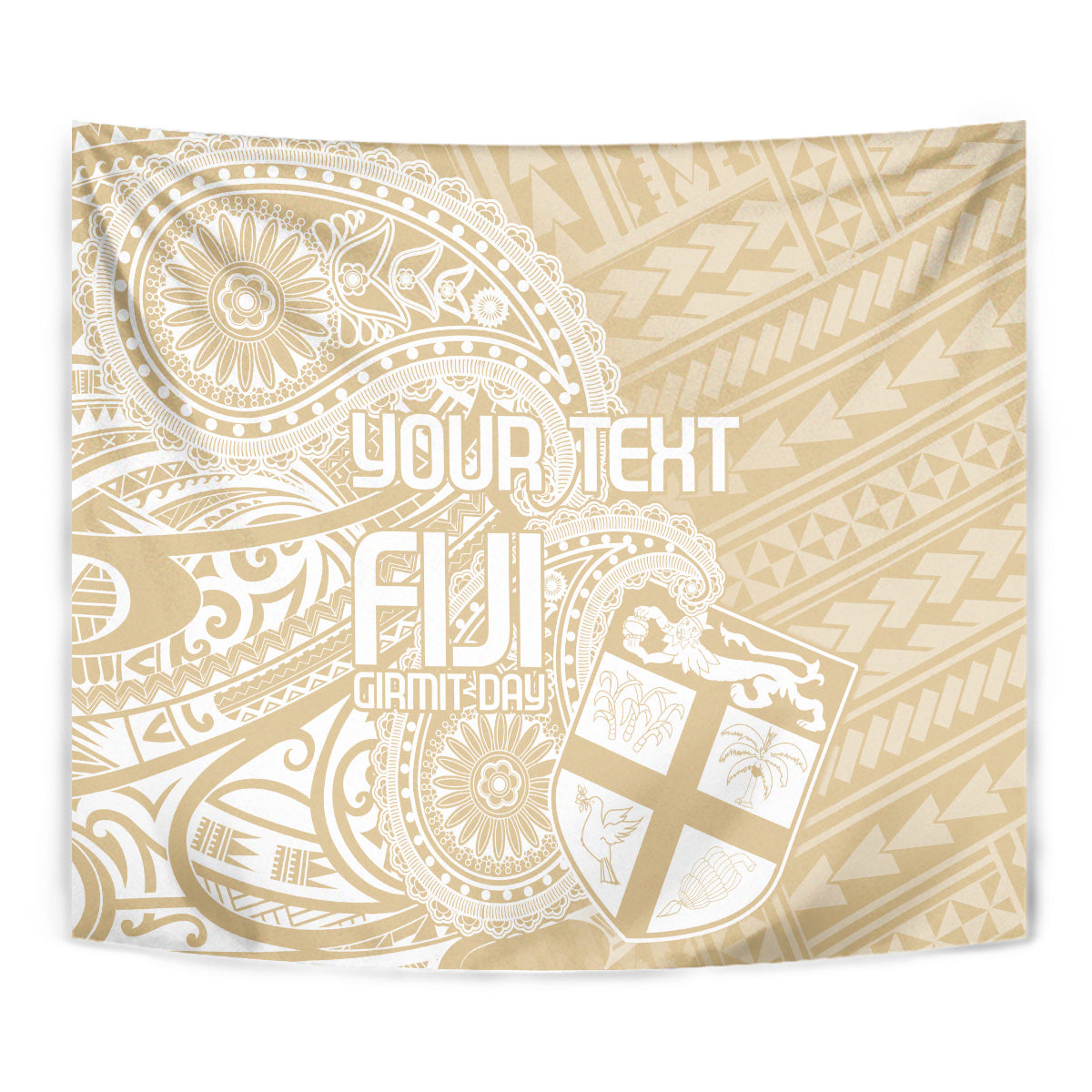 Custom Indo Fijians Tapestry Fiji ke Hindustani Polyneisan Paisley Beige Style LT9 - Polynesian Pride