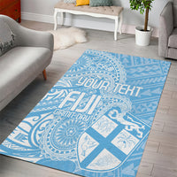 Custom Indo Fijians Area Rug Fiji ke Hindustani Polyneisan Paisley Blue Style LT9 - Polynesian Pride