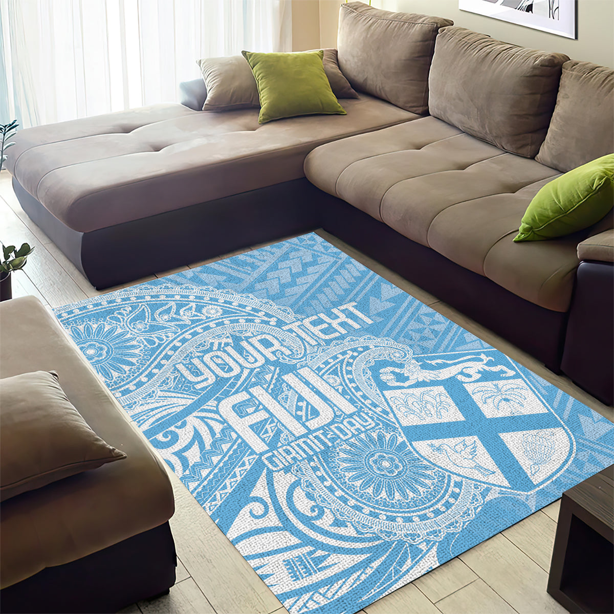 Custom Indo Fijians Area Rug Fiji ke Hindustani Polyneisan Paisley Blue Style LT9 - Polynesian Pride
