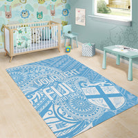 Custom Indo Fijians Area Rug Fiji ke Hindustani Polyneisan Paisley Blue Style LT9 - Polynesian Pride