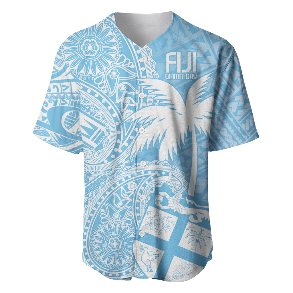 Custom Indo Fijians Baseball Jersey Fiji ke Hindustani Polyneisan Paisley Blue Style LT9 Blue - Polynesian Pride