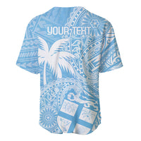 Custom Indo Fijians Baseball Jersey Fiji ke Hindustani Polyneisan Paisley Blue Style LT9 - Polynesian Pride
