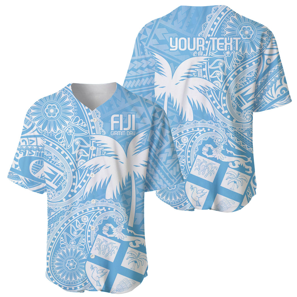 Custom Indo Fijians Baseball Jersey Fiji ke Hindustani Polyneisan Paisley Blue Style LT9 - Polynesian Pride
