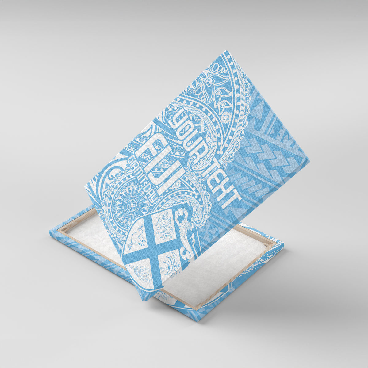 Custom Indo Fijians Canvas Wall Art Fiji ke Hindustani Polyneisan Paisley Blue Style LT9 With Frame Blue - Polynesian Pride