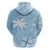 Custom Indo Fijians Hoodie Fiji ke Hindustani Polyneisan Paisley Blue Style