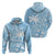 Custom Indo Fijians Hoodie Fiji ke Hindustani Polyneisan Paisley Blue Style