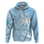 Custom Indo Fijians Hoodie Fiji ke Hindustani Polyneisan Paisley Blue Style