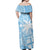 Custom Indo Fijians Off Shoulder Maxi Dress Fiji ke Hindustani Polyneisan Paisley Blue Style