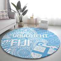 Custom Indo Fijians Round Carpet Fiji ke Hindustani Polyneisan Paisley Blue Style LT9 - Polynesian Pride