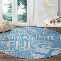 Custom Indo Fijians Round Carpet Fiji ke Hindustani Polyneisan Paisley Blue Style LT9 - Polynesian Pride