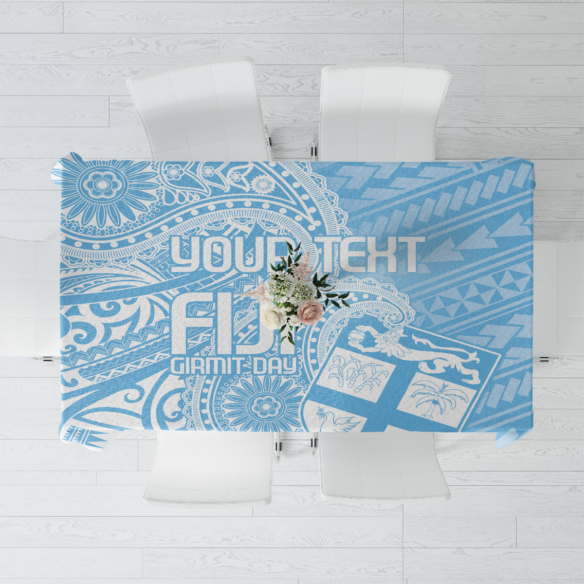 Custom Indo Fijians Tablecloth Fiji ke Hindustani Polyneisan Paisley Blue Style LT9 Blue - Polynesian Pride