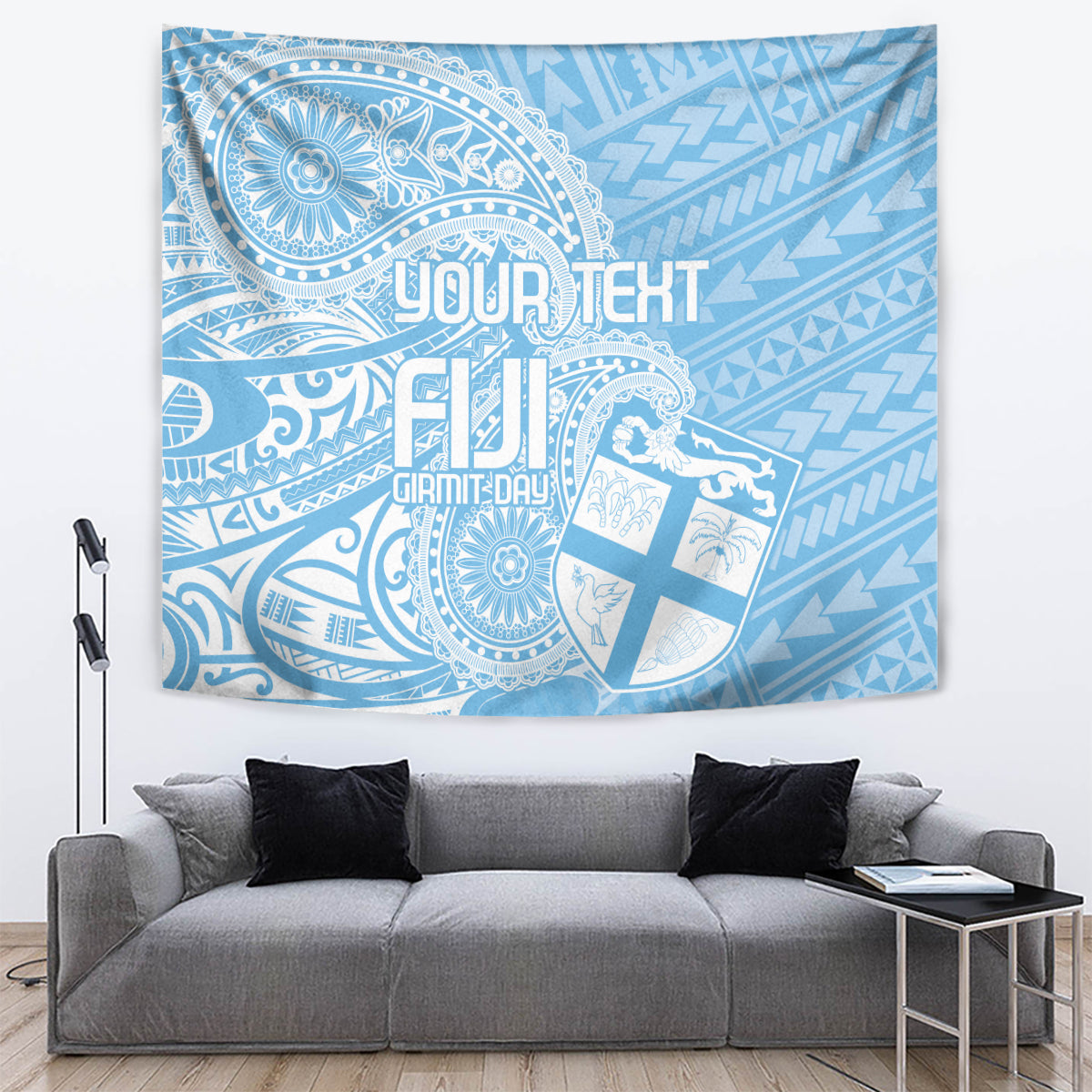 Custom Indo Fijians Tapestry Fiji ke Hindustani Polyneisan Paisley Blue Style LT9 Blue - Polynesian Pride