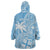 Custom Indo Fijians Wearable Blanket Hoodie Fiji ke Hindustani Polyneisan Paisley Blue Style