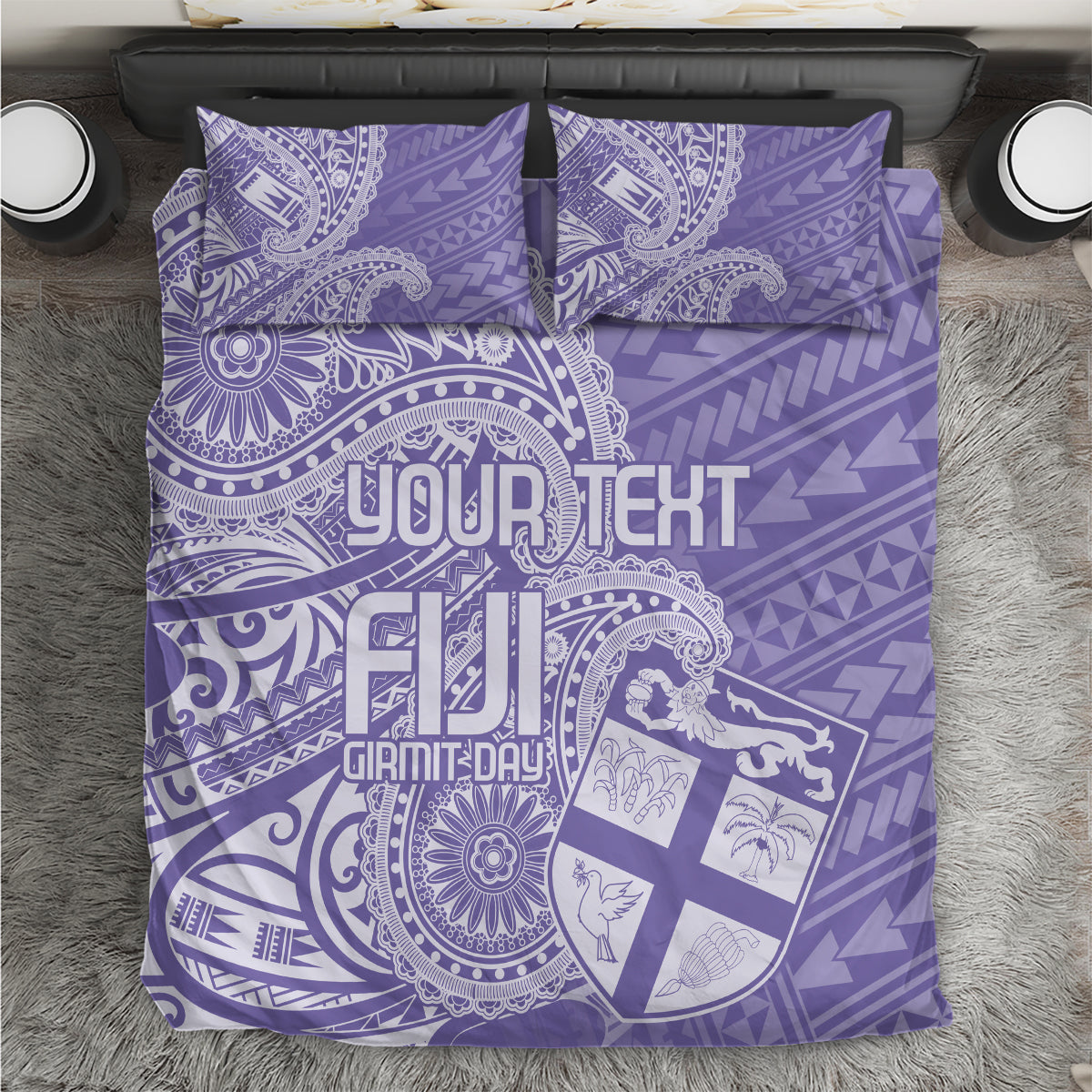 Custom Indo Fijians Bedding Set Fiji ke Hindustani Polyneisan Paisley Purple Style LT9 Purple - Polynesian Pride