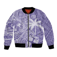 Custom Indo Fijians Bomber Jacket Fiji ke Hindustani Polyneisan Paisley Purple Style LT9 Unisex Purple - Polynesian Pride