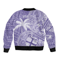 Custom Indo Fijians Bomber Jacket Fiji ke Hindustani Polyneisan Paisley Purple Style LT9 - Polynesian Pride