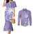 Custom Indo Fijians Couples Matching Mermaid Dress and Long Sleeve Button Shirt Fiji ke Hindustani Polyneisan Paisley Purple Style