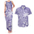 Custom Indo Fijians Couples Matching Tank Maxi Dress and Hawaiian Shirt Fiji ke Hindustani Polyneisan Paisley Purple Style