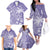 Custom Indo Fijians Family Matching Off The Shoulder Long Sleeve Dress and Hawaiian Shirt Fiji ke Hindustani Polyneisan Paisley Purple Style