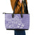 Custom Indo Fijians Leather Tote Bag Fiji ke Hindustani Polyneisan Paisley Purple Style