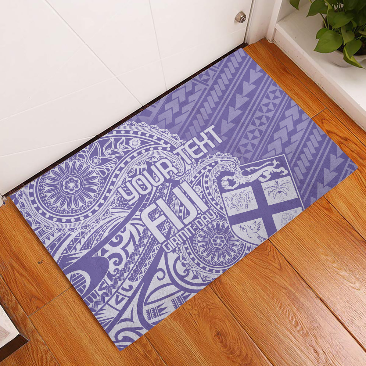 Custom Indo Fijians Rubber Doormat Fiji ke Hindustani Polyneisan Paisley Purple Style LT9 Purple - Polynesian Pride