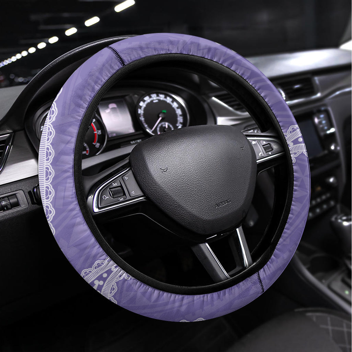 Custom Indo Fijians Steering Wheel Cover Fiji ke Hindustani Polyneisan Paisley Purple Style