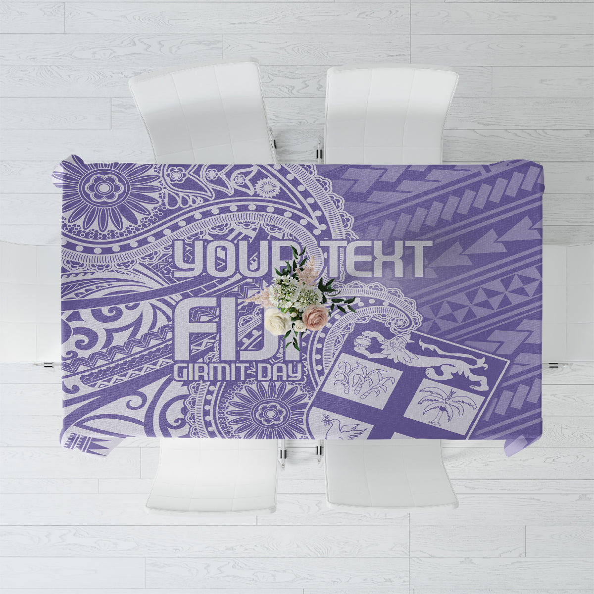 Custom Indo Fijians Tablecloth Fiji ke Hindustani Polyneisan Paisley Purple Style LT9 Purple - Polynesian Pride