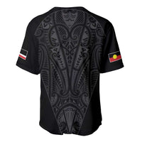 Queensland Maori Rugby Nga Hau e Wha Baseball Jersey Black Motif LT9 - Polynesian Pride