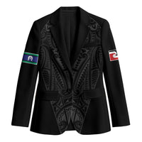 Queensland Maori Rugby Nga Hau e Wha Blazer Black Motif LT9 Unisex Black - Polynesian Pride