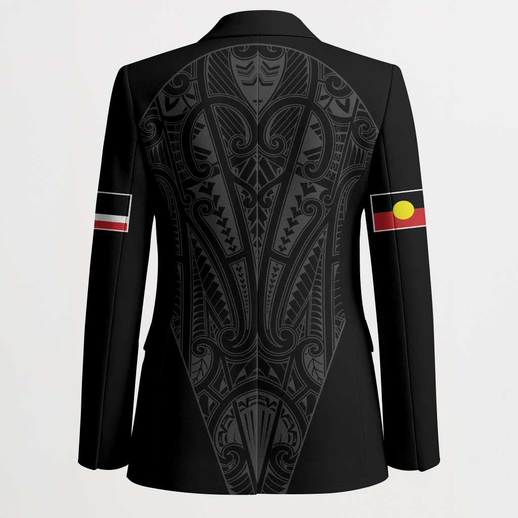 Queensland Maori Rugby Nga Hau e Wha Blazer Black Motif LT9 - Polynesian Pride