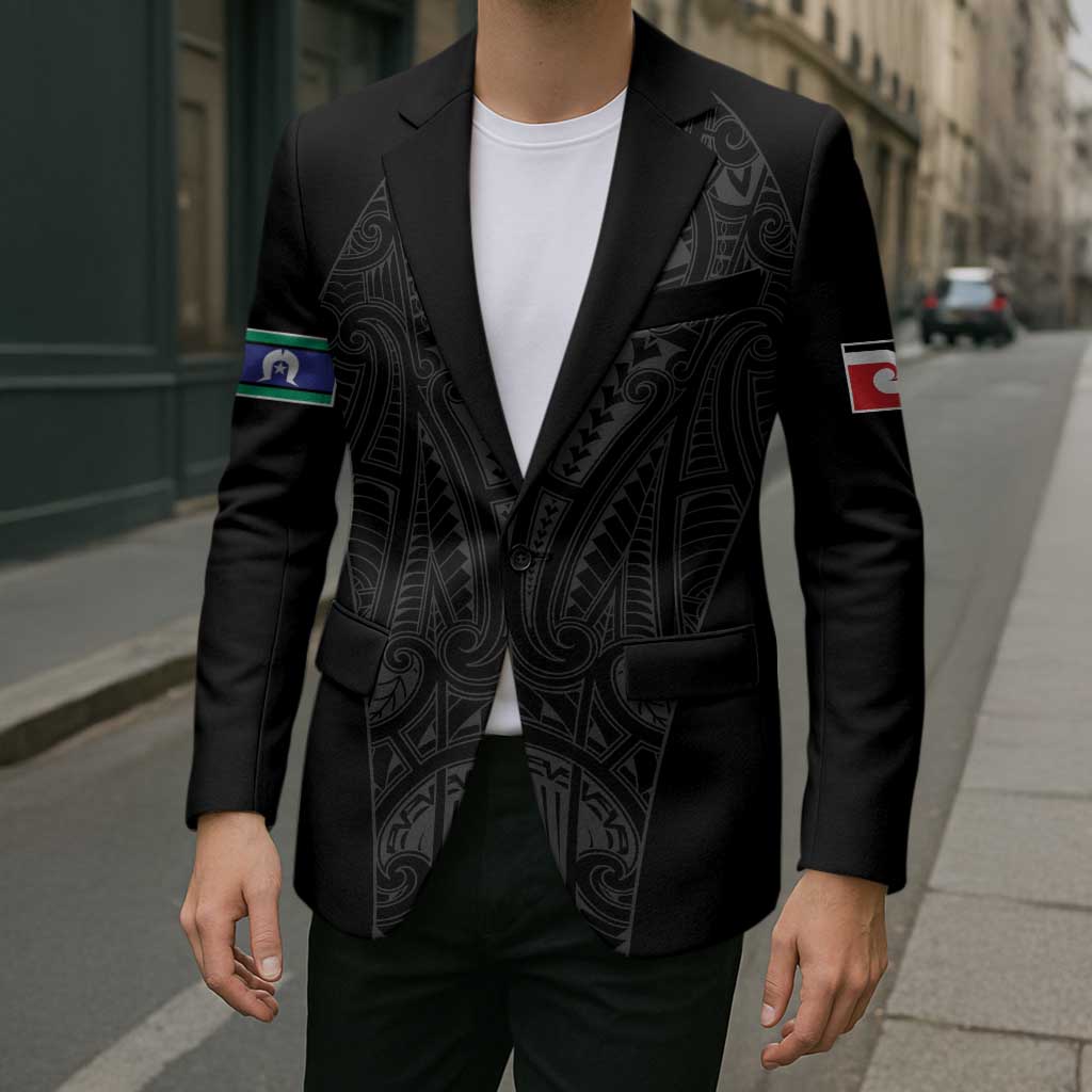 Queensland Maori Rugby Nga Hau e Wha Blazer Black Motif LT9 - Polynesian Pride