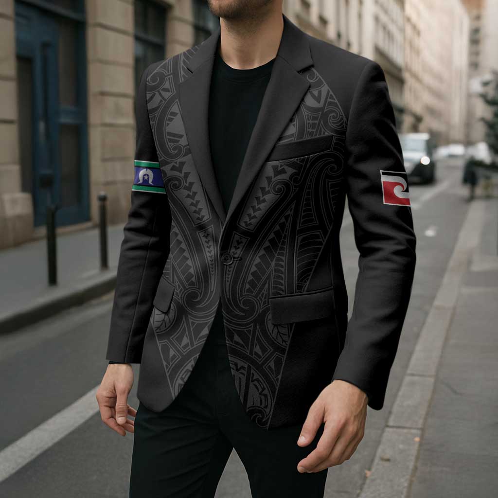 Queensland Maori Rugby Nga Hau e Wha Blazer Black Motif LT9 - Polynesian Pride