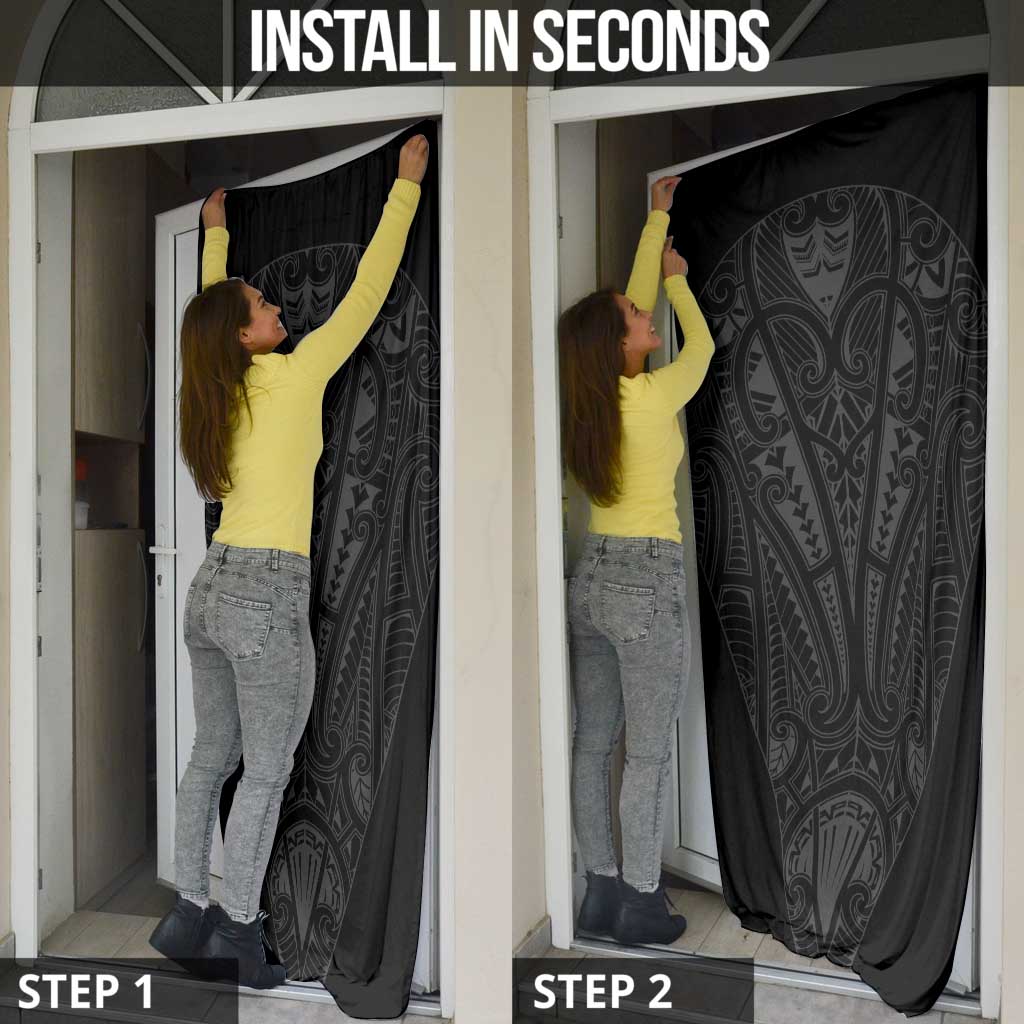 Queensland Maori Rugby Nga Hau e Wha Door Cover Black Motif LT9 - Polynesian Pride