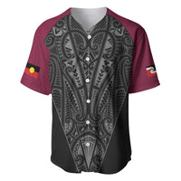 Queensland Maori Rugby Nga Hau e Wha Baseball Jersey Maroon Motif LT9 Maroon - Polynesian Pride