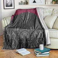 Queensland Maori Rugby Nga Hau e Wha Blanket Maroon Motif LT9 Maroon - Polynesian Pride