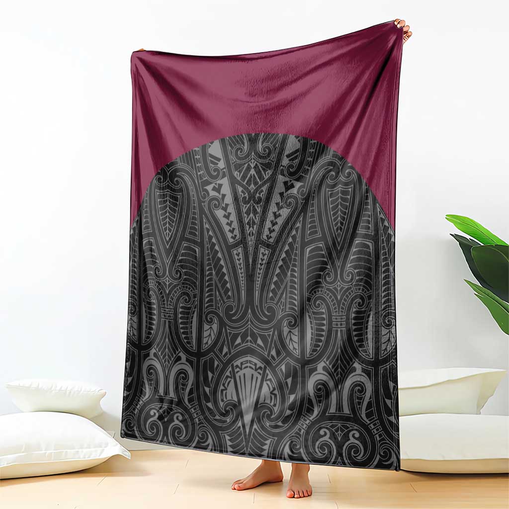 Queensland Maori Rugby Nga Hau e Wha Blanket Maroon Motif LT9 - Polynesian Pride