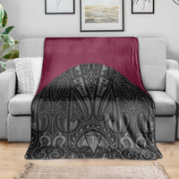 Queensland Maori Rugby Nga Hau e Wha Blanket Maroon Motif LT9 - Polynesian Pride