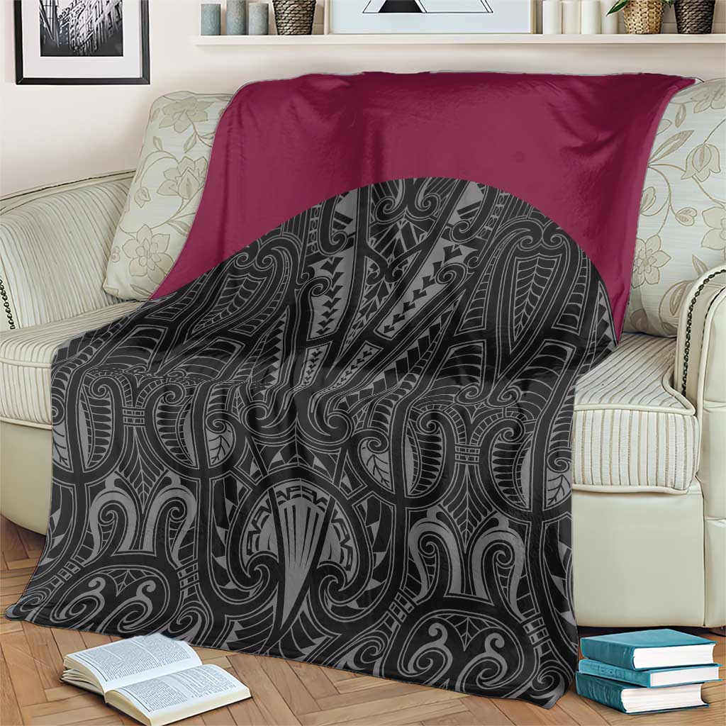 Queensland Maori Rugby Nga Hau e Wha Blanket Maroon Motif LT9 - Polynesian Pride