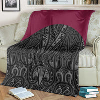 Queensland Maori Rugby Nga Hau e Wha Blanket Maroon Motif LT9 - Polynesian Pride