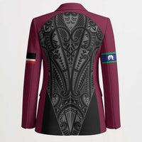 Queensland Maori Rugby Nga Hau e Wha Blazer Maroon Motif LT9 - Polynesian Pride