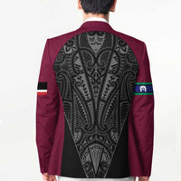 Queensland Maori Rugby Nga Hau e Wha Blazer Maroon Motif LT9 - Polynesian Pride