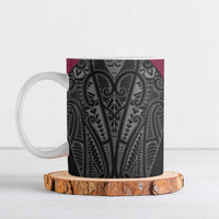 Queensland Maori Rugby Nga Hau e Wha Ceramic Mug Maroon Motif LT9 Maroon - Polynesian Pride