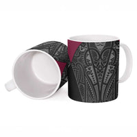 Queensland Maori Rugby Nga Hau e Wha Ceramic Mug Maroon Motif LT9 - Polynesian Pride
